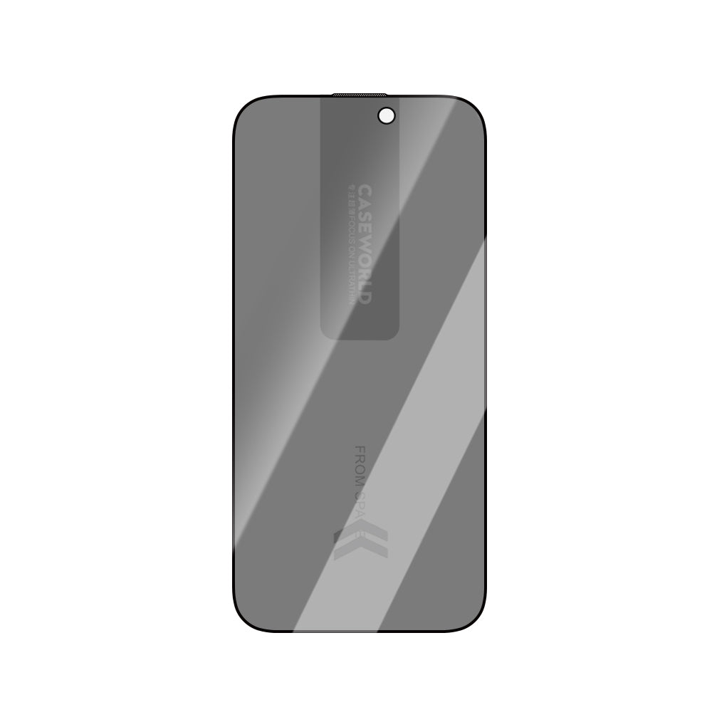 Apple iPhone 16 Pro Max CaseWorld Ultra-Thin Serisi TMQ Privacy 0.15mm 3D Cam Ekran Koruyucu + Uygulama Aparatlı Siyah