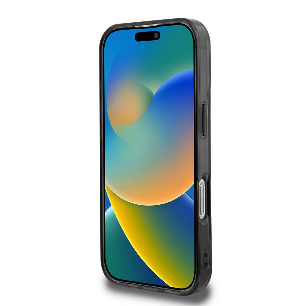 Apple iPhone 16 Pro Max Kılıf BMW Orjinal Lisanslı Magsafe Şarj Özellikli M Logolu Üç Renk Çizgili Motorsport Circle Kapak Siyah