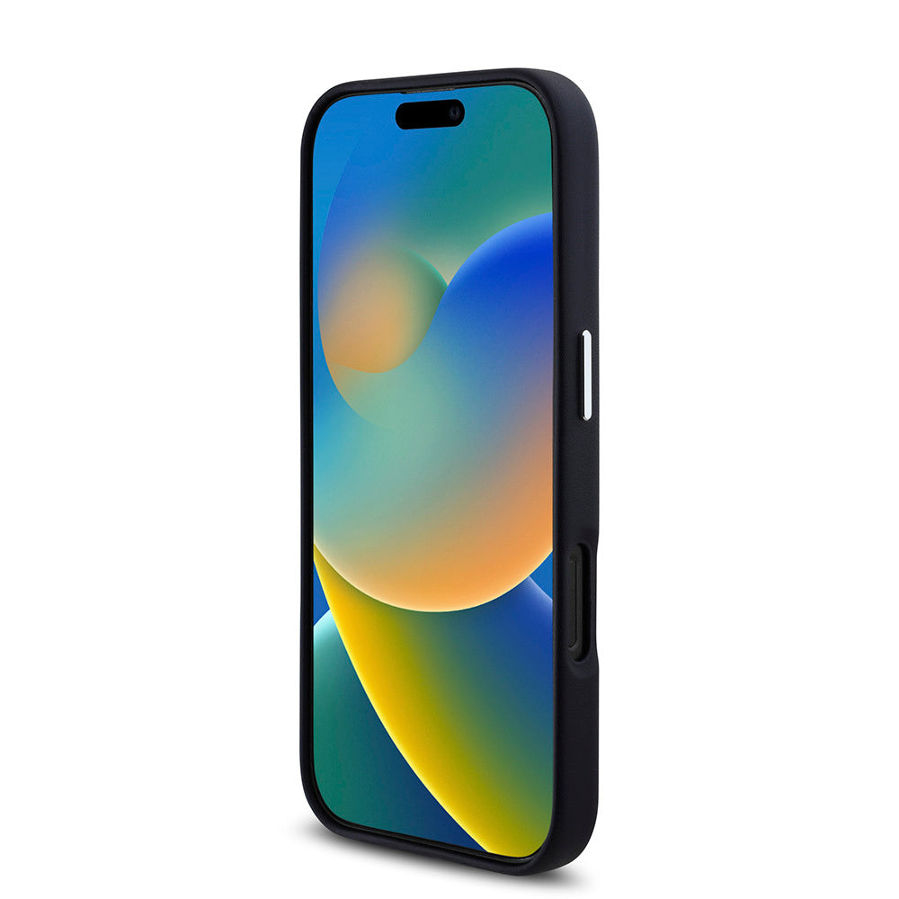 Apple iPhone 16 Pro Max Kılıf BMW Orjinal Lisanslı Magsafe Şarj Özellikli Metal Logolu Tam Kaplama Deri Kapak Lacivert