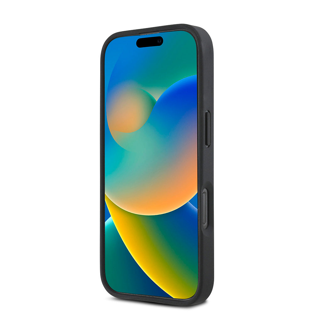 Apple iPhone 16 Pro Max Kılıf DKNY Orjinal Lisanslı Magsafe Şarj Özellikli 3D Yazılı Repeat Pattern Kapak Siyah