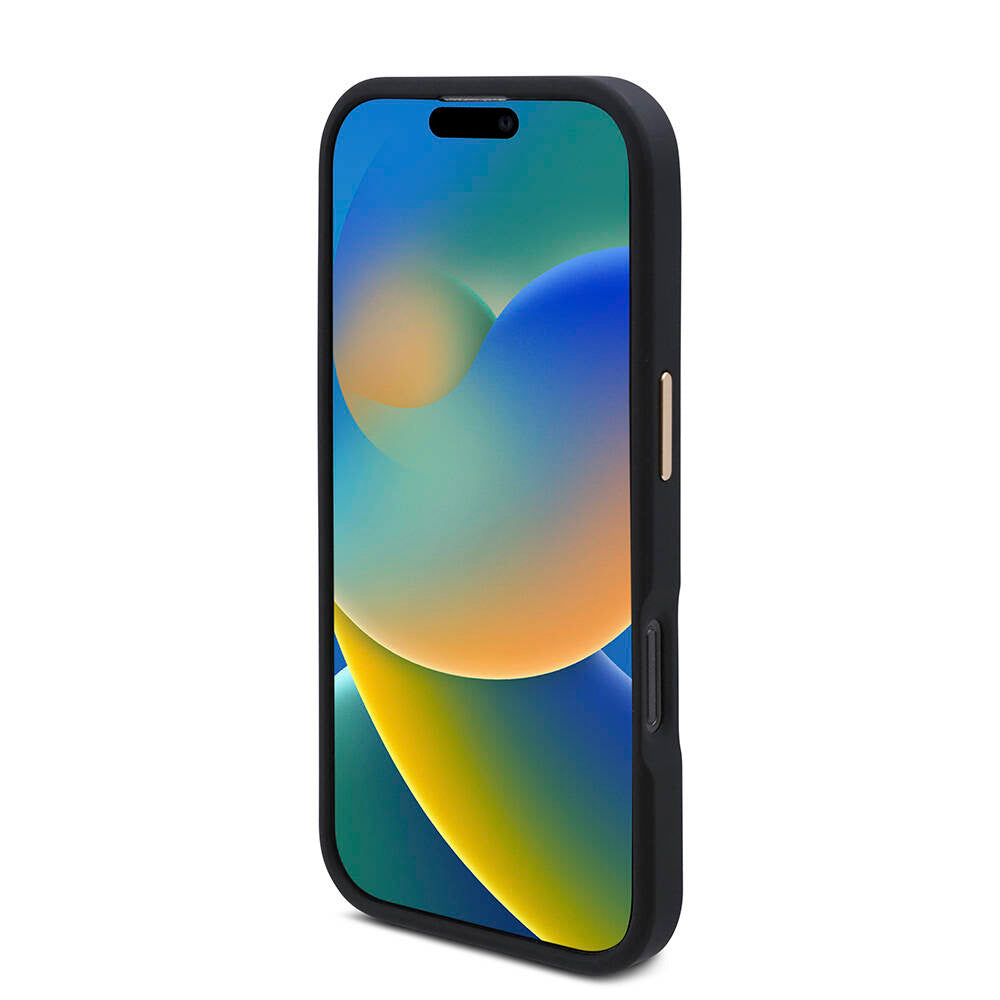 Apple iPhone 16 Pro Max Kılıf Guess Orjinal Lisanslı Magsafe Şarj Özellikli 4G Desenli PU Metal Plaka Klasik Logolu Kapak Kahverengi