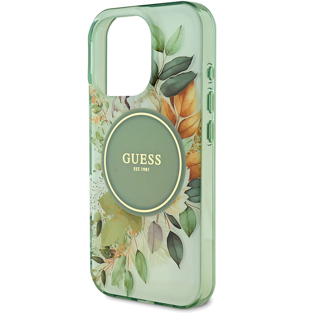 Apple iPhone 16 Pro Max Kılıf Guess Orjinal Lisanslı Magsafe Şarj Özellikli Flower Tonal Circle Kapak Pembe