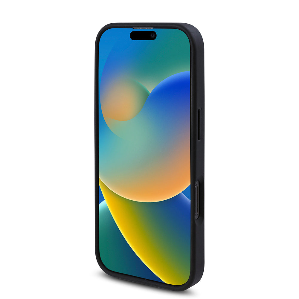 Apple iPhone 16 Pro Max Kılıf Guess Orjinal Lisanslı Magsafe Şarj Özellikli Gül Baskılı 4G Desenli Yazı Logolu Kapak Siyah