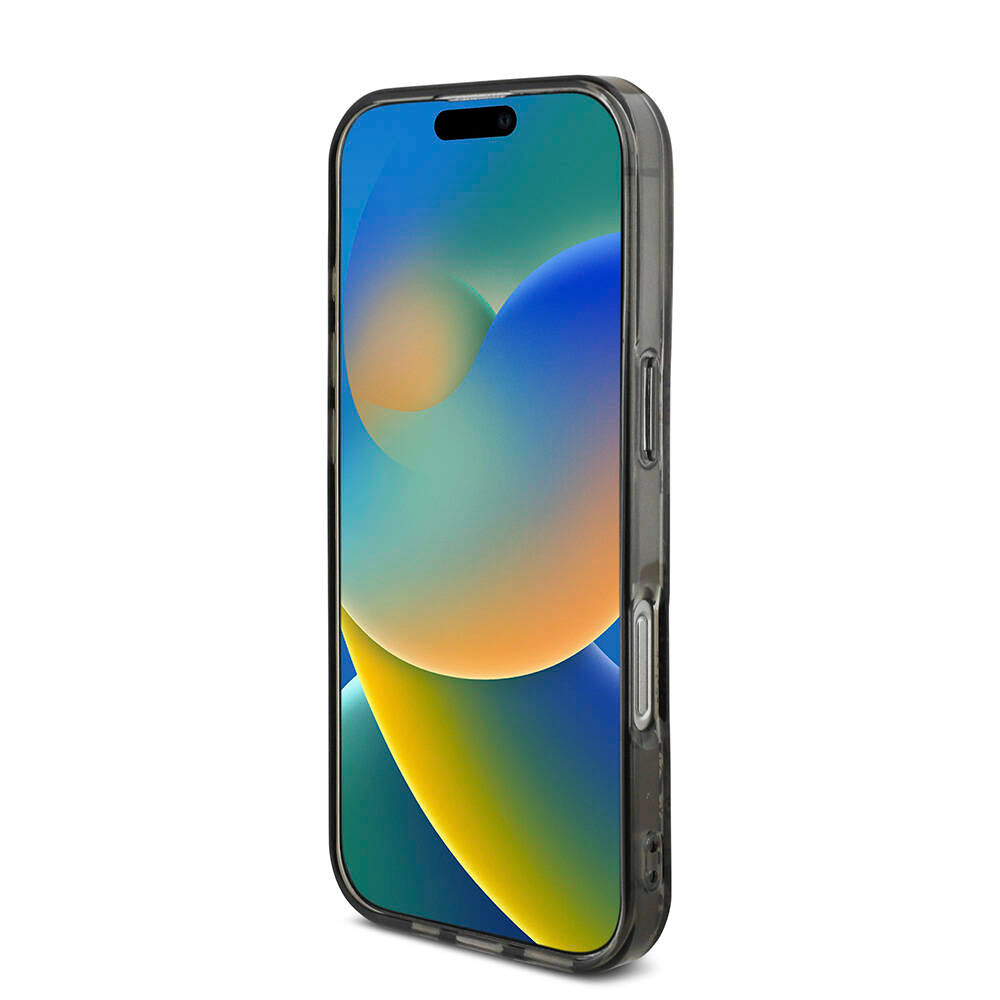 Apple iPhone 16 Pro Max Kılıf Guess Orjinal Lisanslı Magsafe Şarj Özellikli IML Baskılı Çiçek İnci Bileklikli Kapak Mor