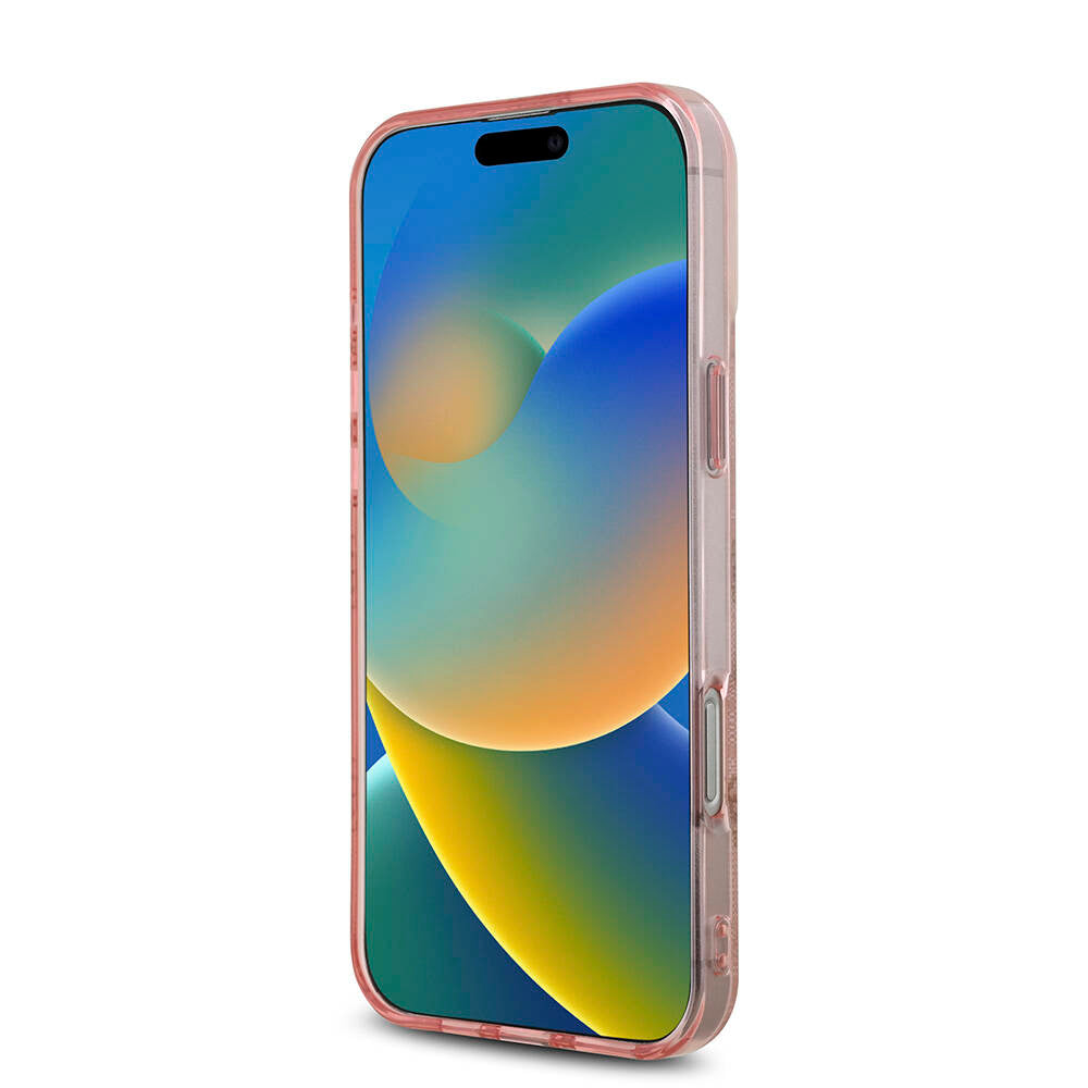 Apple iPhone 16 Pro Max Kılıf Guess Orjinal Lisanslı Magsafe Şarj Özellikli IML Peony ve 4G Desenli Klasik Logolu Kapak Kahverengi