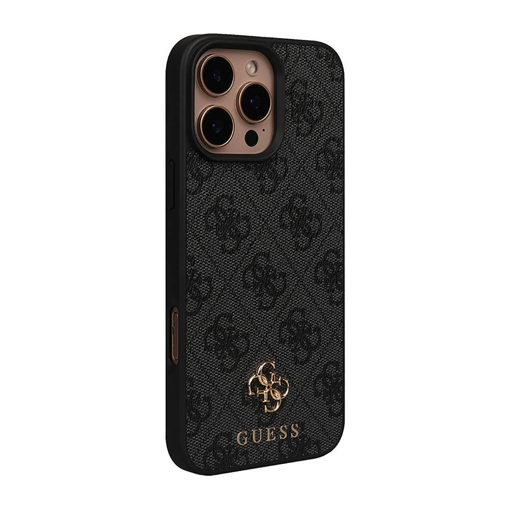 Apple iPhone 16 Pro Max Kılıf Guess Orjinal Lisanslı Magsafe Şarj Özellikli Small 4G Classic Kapak Kahverengi