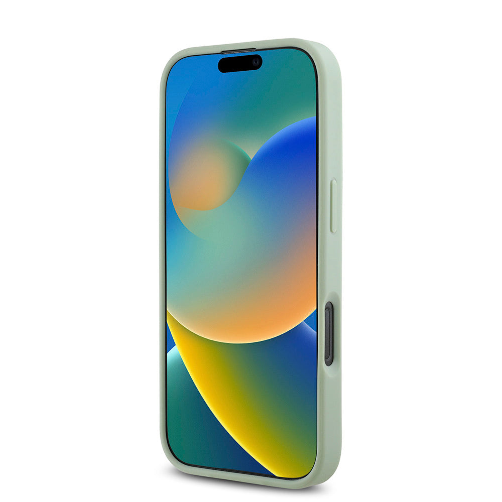 Apple iPhone 16 Pro Max Kılıf Guess Orjinal Lisanslı Magsafe Şarj Özellikli Yazı Logolu Grained Kapak Yeşil