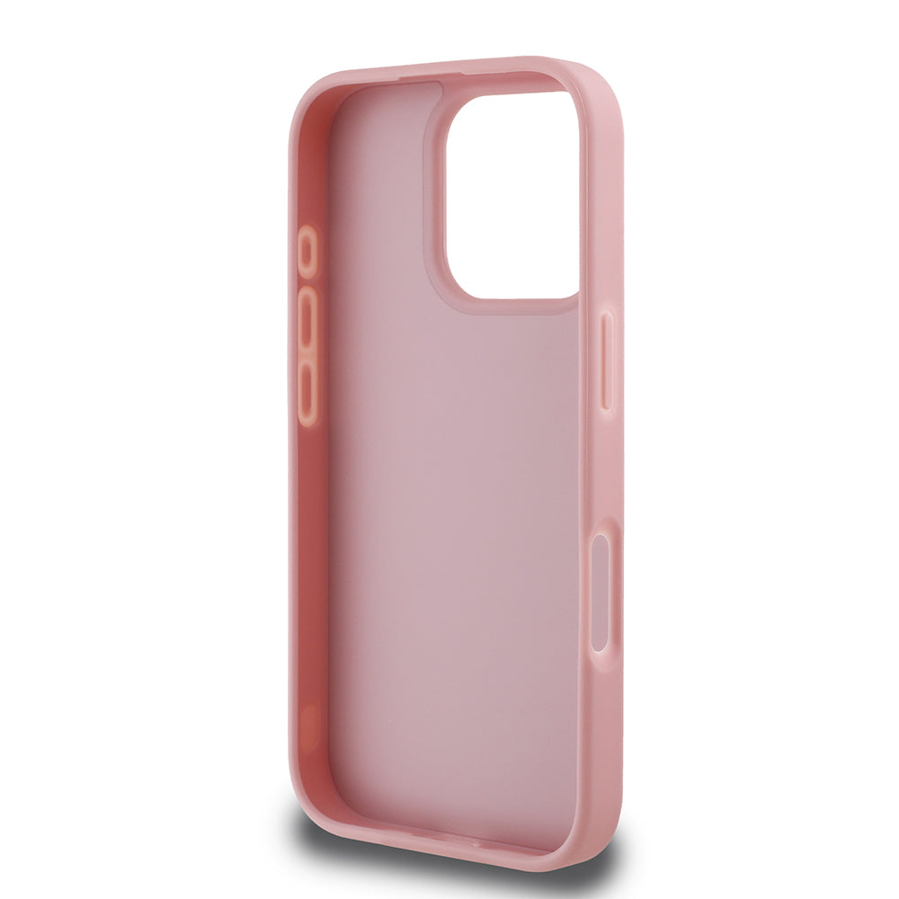 Apple iPhone 16 Pro Max Kılıf Guess Orjinal Lisanslı Taşlı Arka Yüzey Üçgen Logolu Kapak Gümüş