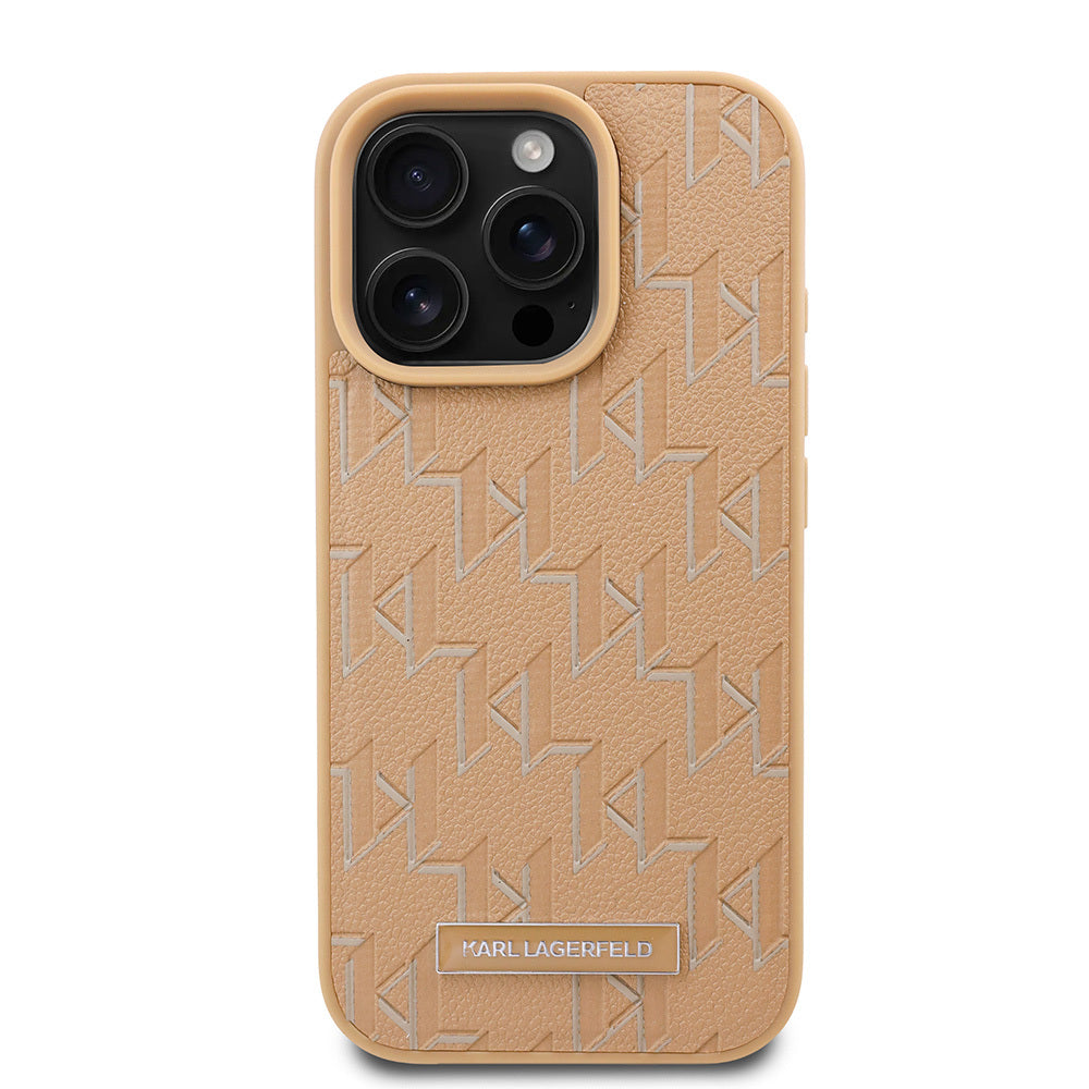 Apple iPhone 16 Pro Max Kılıf Karl Lagerfeld Orjinal Lisanslı Magsafe Şarj Özellikli KL Yazılı Hot Stamp Kapak Siyah