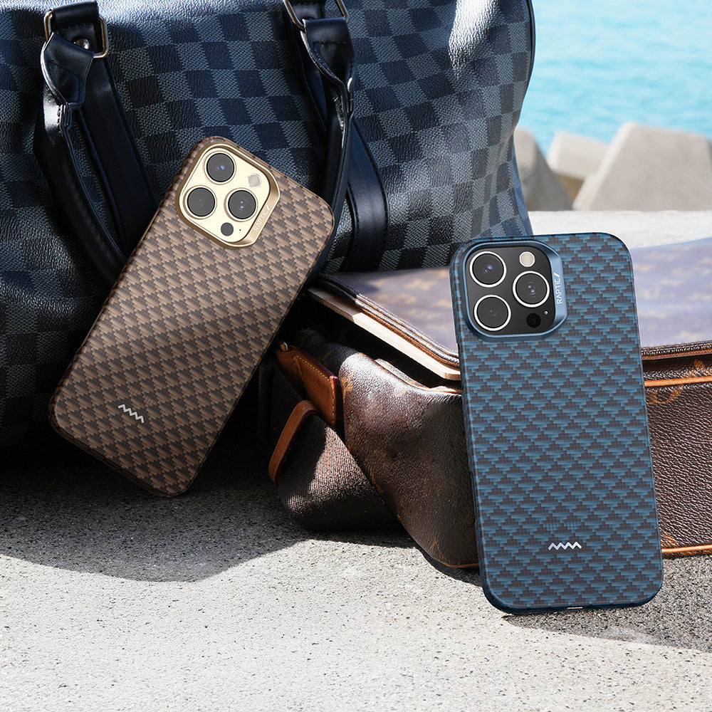 Apple iPhone 16 Pro Max Kılıf M-safe Şarj Özellikli Raptic Aramid Skin Origin Serisi Kapak Kahverengi