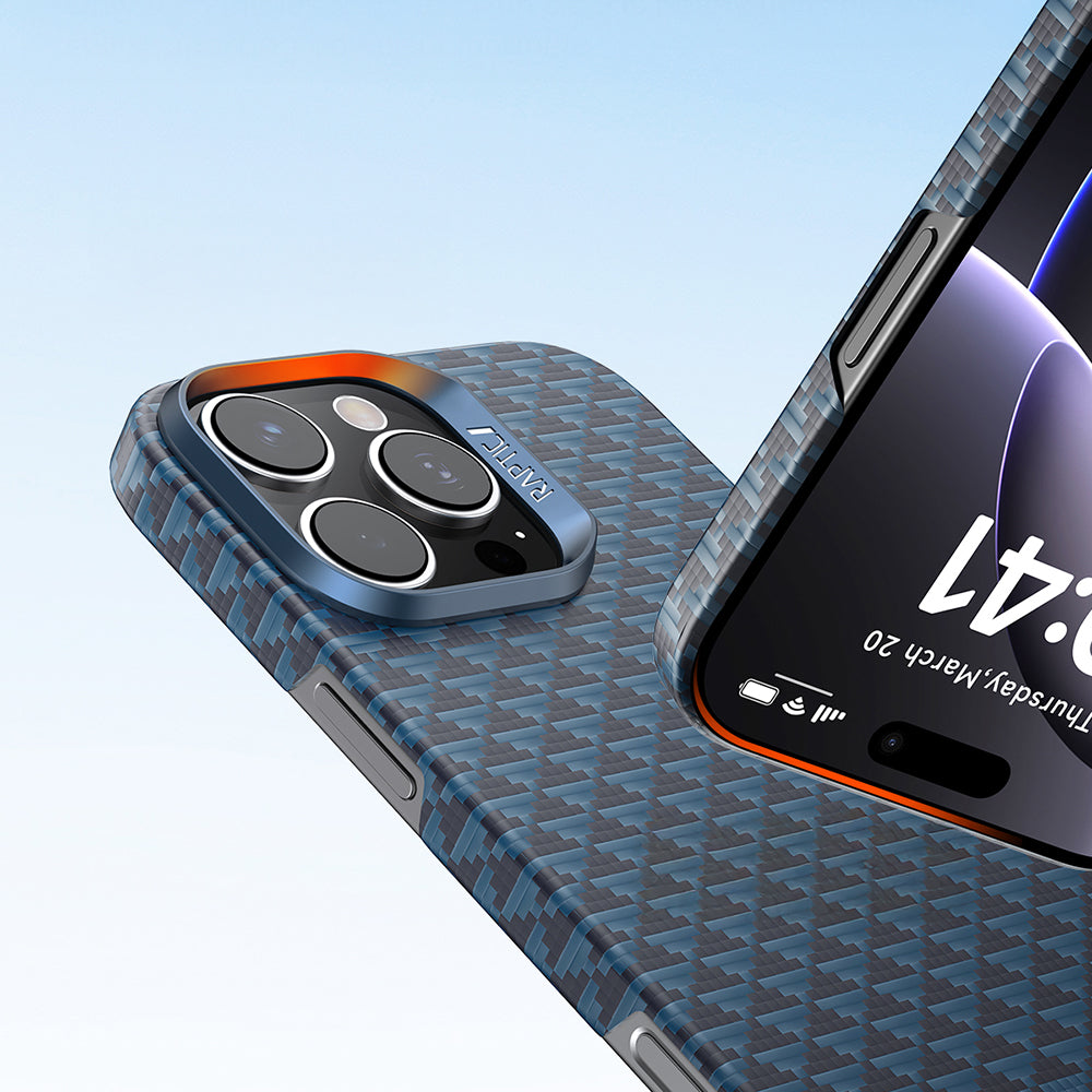 Apple iPhone 16 Pro Max Kılıf M-safe Şarj Özellikli Raptic Aramid Skin Origin Serisi Kapak Kahverengi