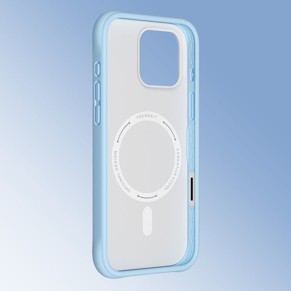 Apple iPhone 16 Pro Max Kılıf M-safe Şarj Özellikli Youngkit Macaroon Serisi Kapak Pembe