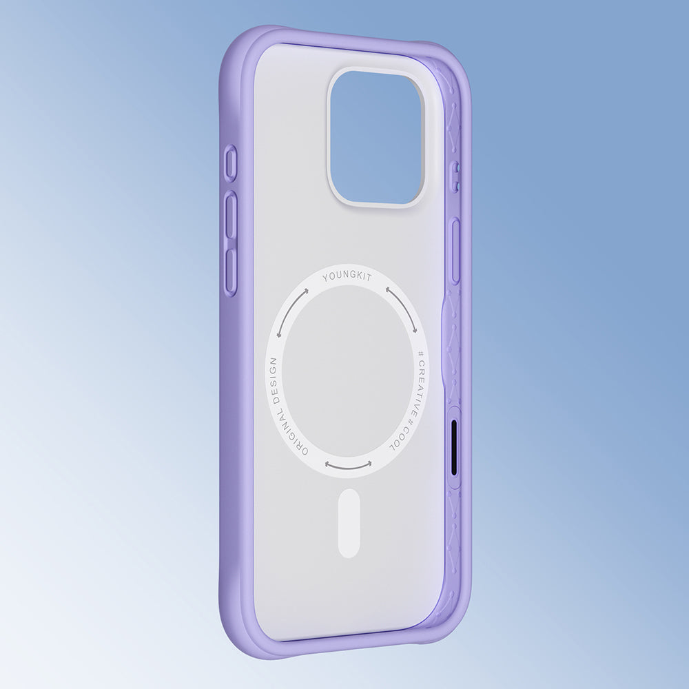 Apple iPhone 16 Pro Max Kılıf M-safe Şarj Özellikli Youngkit Macaroon Serisi Kapak Beyaz