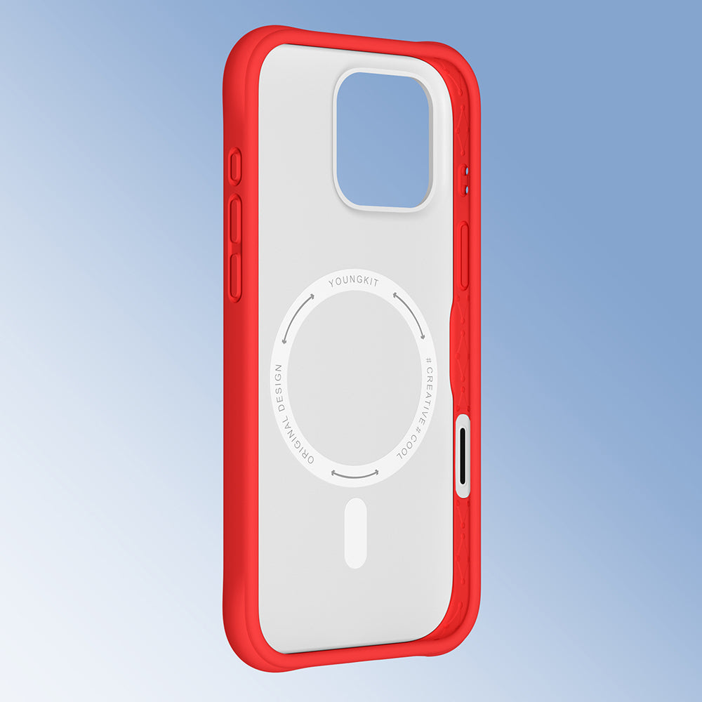 Apple iPhone 16 Pro Max Kılıf M-safe Şarj Özellikli Youngkit Macaroon Serisi Kapak Açık Yeşil