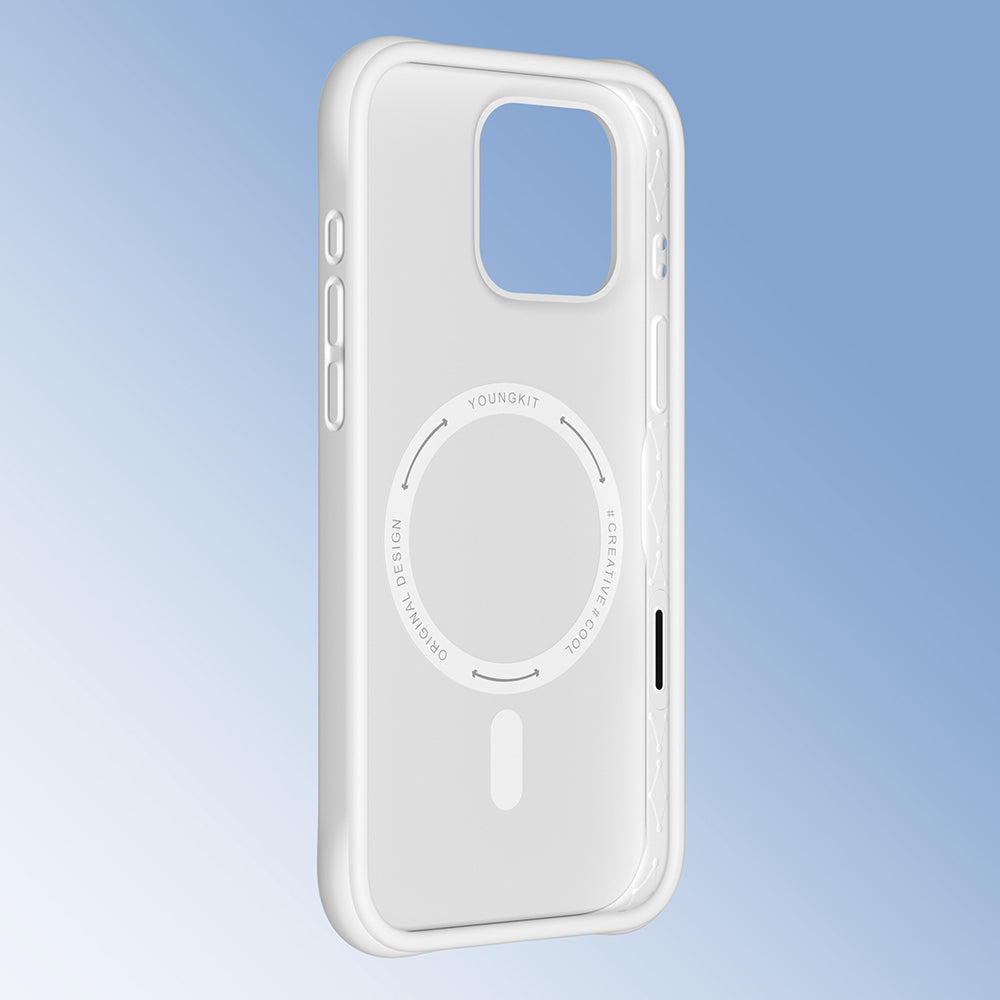 Apple iPhone 16 Pro Max Kılıf M-safe Şarj Özellikli Youngkit Macaroon Serisi Kapak Mavi