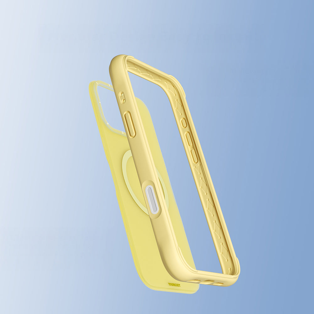 Apple iPhone 16 Pro Max Kılıf M-safe Şarj Özellikli Youngkit Macaroon Serisi Kapak Açık Yeşil