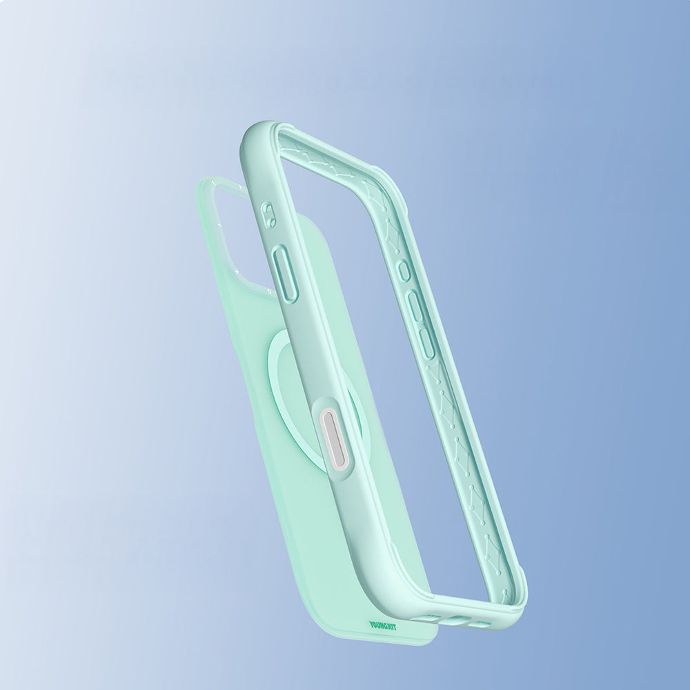 Apple iPhone 16 Pro Max Kılıf M-safe Şarj Özellikli Youngkit Macaroon Serisi Kapak Pembe