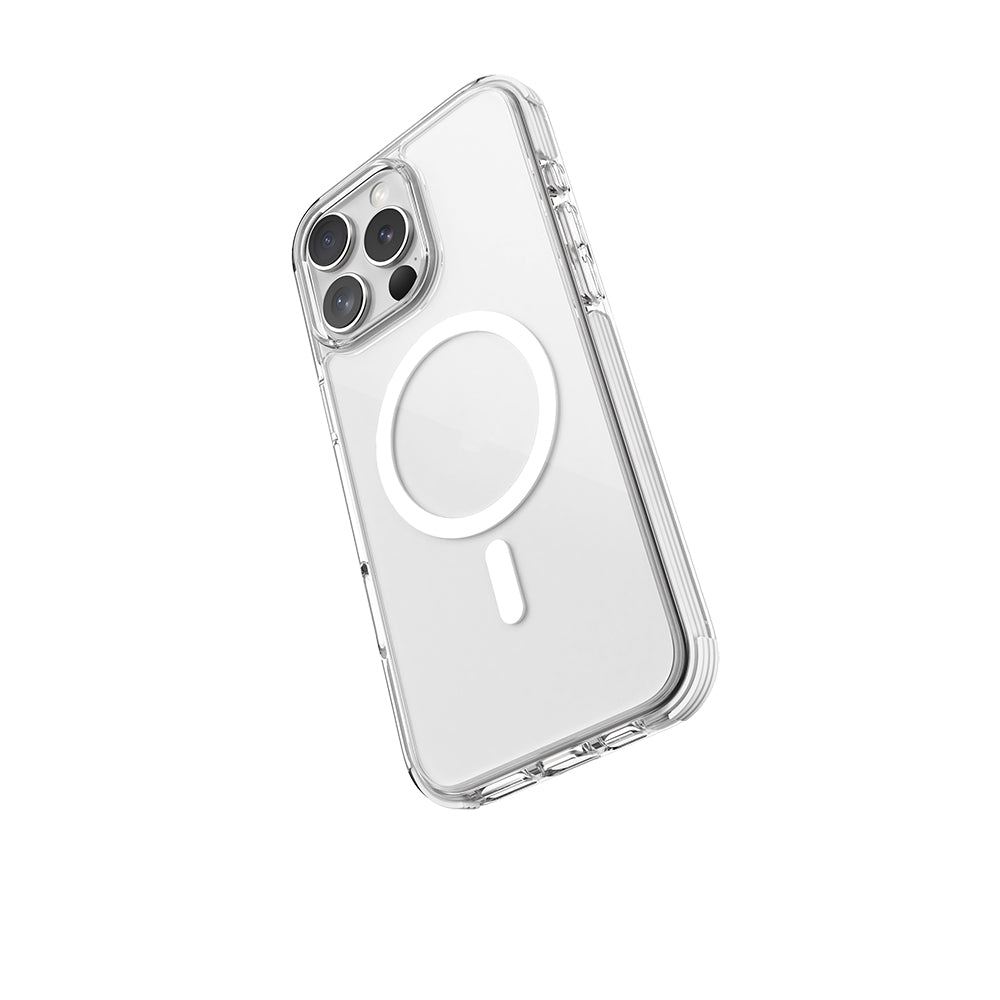 Apple iPhone 16 Pro Max Kılıf Magsafe Şarj Özellikli Airbag Tasarımlı Raptic Clear Serisi Şeffaf Kapak Siyah