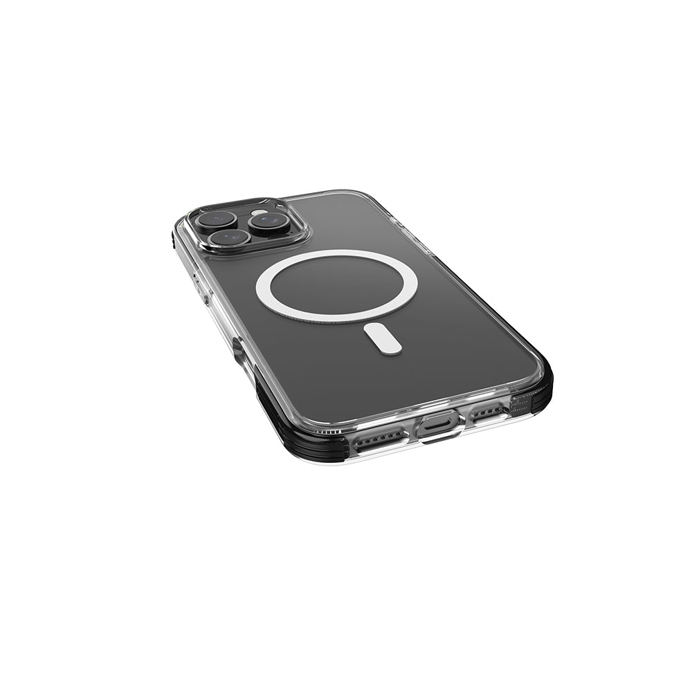 Apple iPhone 16 Pro Max Kılıf Magsafe Şarj Özellikli Airbag Tasarımlı Raptic Clear Serisi Şeffaf Kapak Beyaz