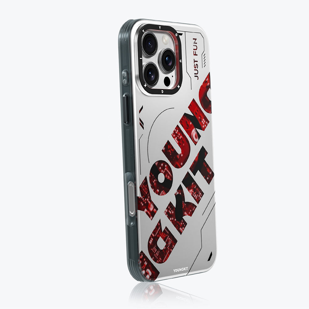 Apple iPhone 16 Pro Max Kılıf Magsafe Şarj Özellikli Airbagli Çift Katmanlı Youngkit Future Serisi Kapak Mavi