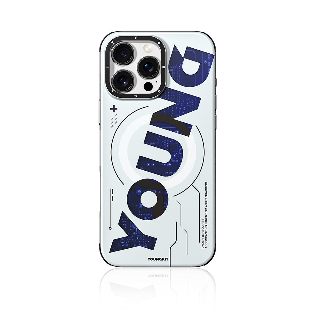 Apple iPhone 16 Pro Max Kılıf Magsafe Şarj Özellikli Airbagli Çift Katmanlı Youngkit Future Serisi Kapak Kırmızı