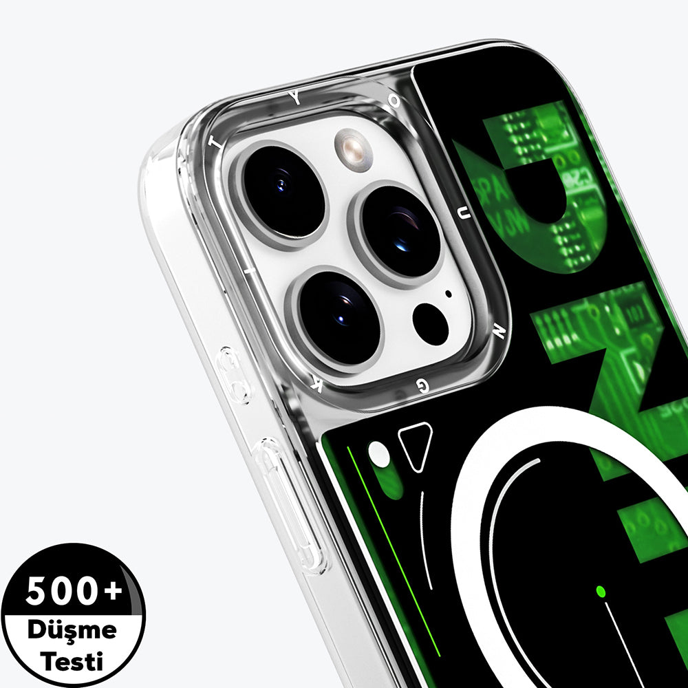 Apple iPhone 16 Pro Max Kılıf Magsafe Şarj Özellikli Airbagli Çift Katmanlı Youngkit Future Streamer Serisi Kapak Mavi