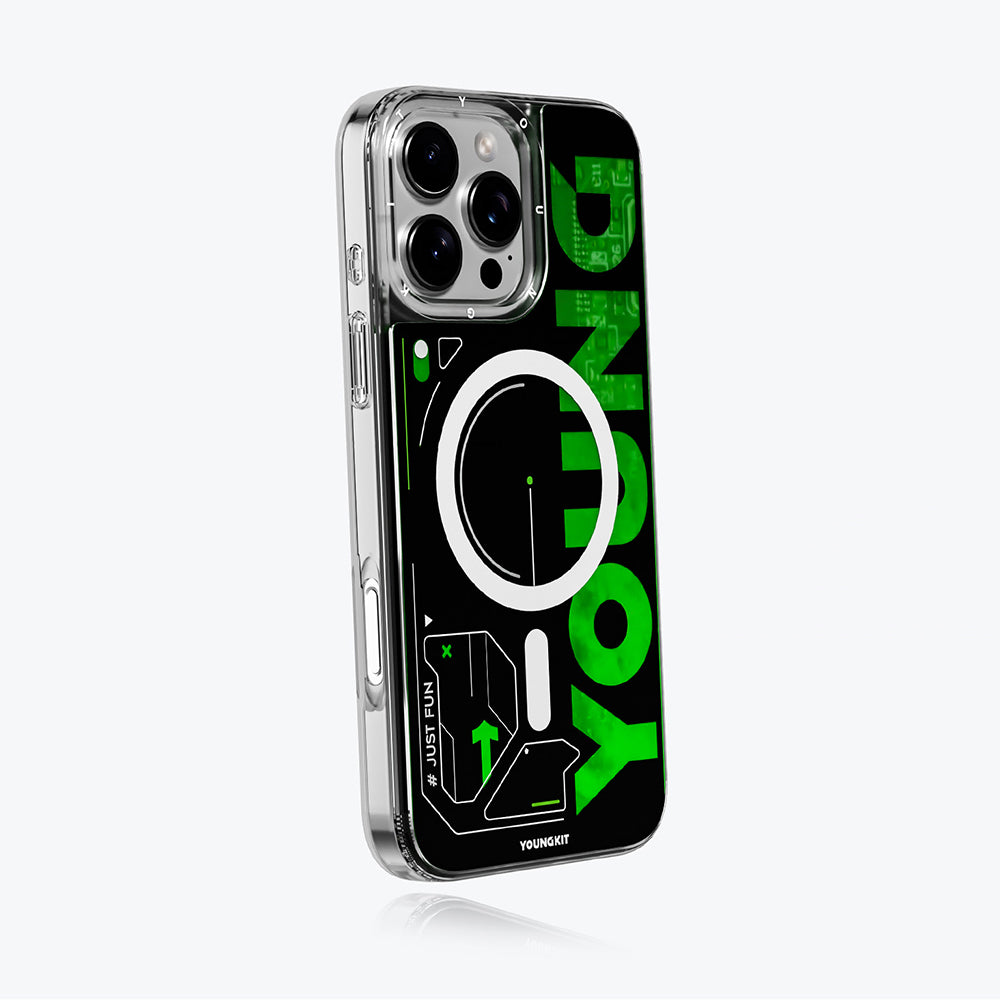 Apple iPhone 16 Pro Max Kılıf Magsafe Şarj Özellikli Airbagli Çift Katmanlı Youngkit Future Streamer Serisi Kapak Mavi