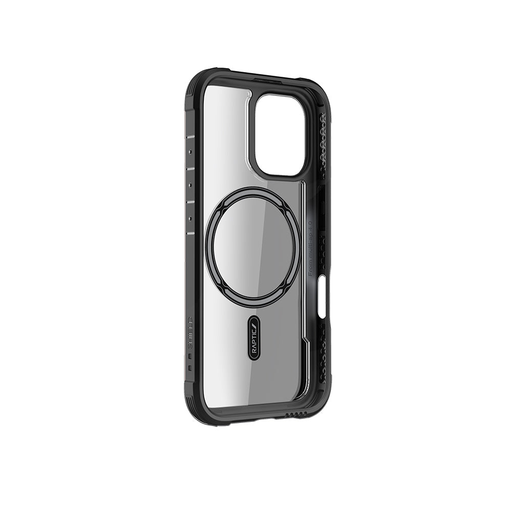 Apple iPhone 16 Pro Max Kılıf M-safe Şarj Özellikli Airbagli Raptic Shield Serisi Şeffaf Arka Yüzey Kapak Kahverengi