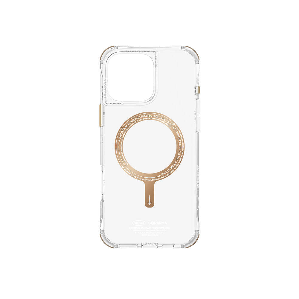 Apple iPhone 16 Pro Max Kılıf Magsafe Şarj Özellikli Airbagli Şeffaf SkinArma Saido Prime Kapak Titanyum