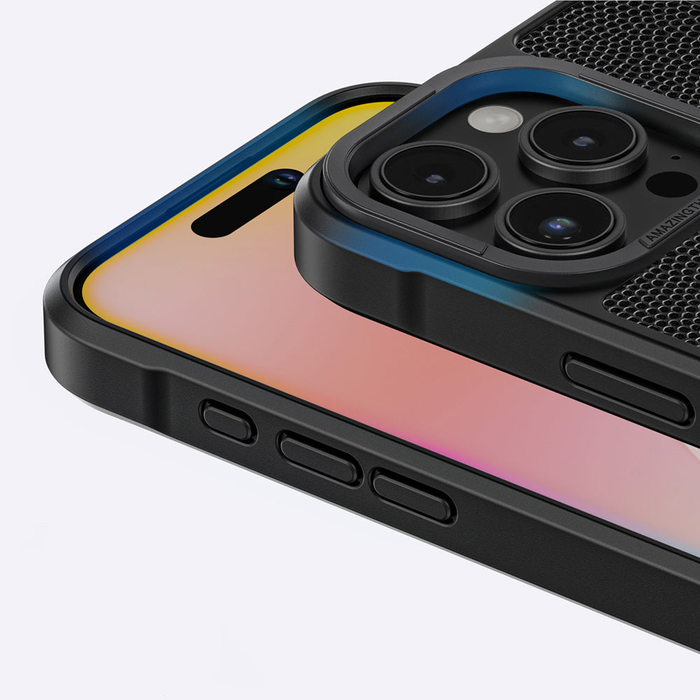 Apple iPhone 16 Pro Max Kılıf Magsafe Şarj Özellikli Amazingthing Glamour Serisi Kapak Siyah