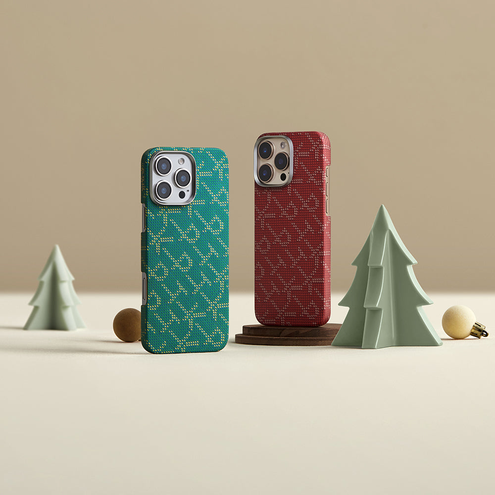 Apple iPhone 16 Pro Max Kılıf M-safe Şarj Özellikli Aramid Fiber Pitaka Tactile Woven Monogram Serisi Kapak Siyah