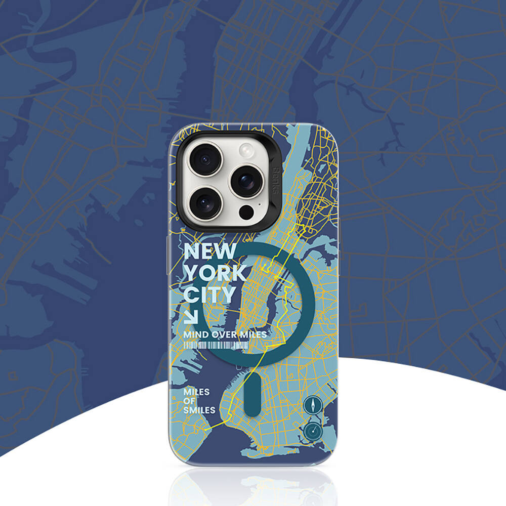 Apple iPhone 16 Pro Max Kılıf Magsafe Şarj Özellikli Benks City Serisi Kapak Siyah-Turuncu