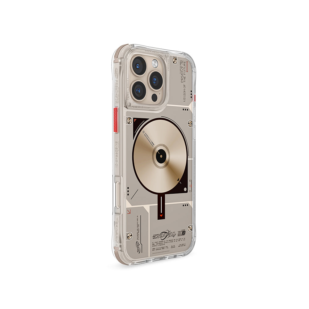 Apple iPhone 16 Pro Max Kılıf Magsafe Şarj Özellikli Disk Desenli Airbag Tasarımlı Skinarma Nova Kapak Gold