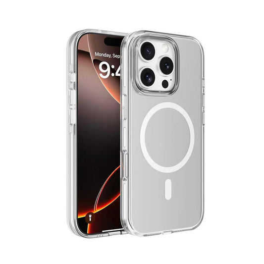 Apple iPhone 16 Pro Max Kılıf M-safe Şarj Özellikli Kamera Korumalı Zore Kripto Kapak Şeffaf