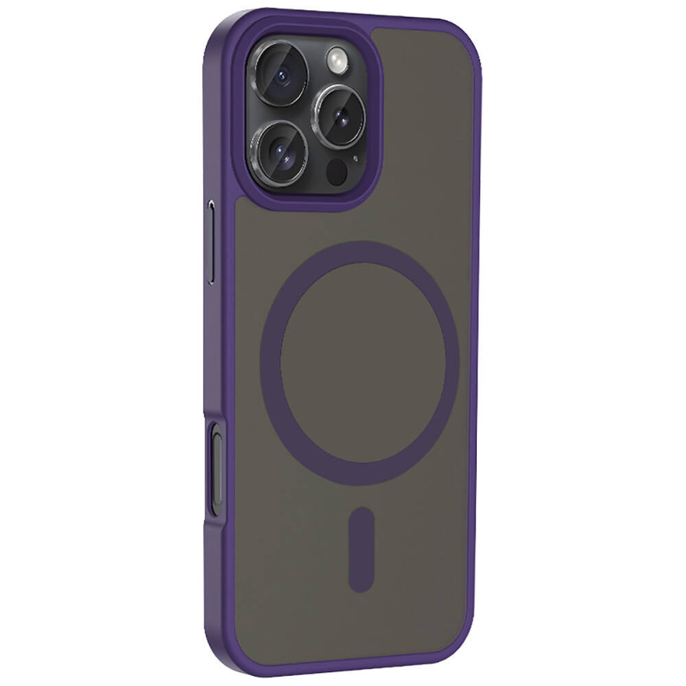 Apple iPhone 16 Pro Max Kılıf M-safe Şarj Özellikli Mat Arka Yüzey Zore Sio Kapak Lacivert