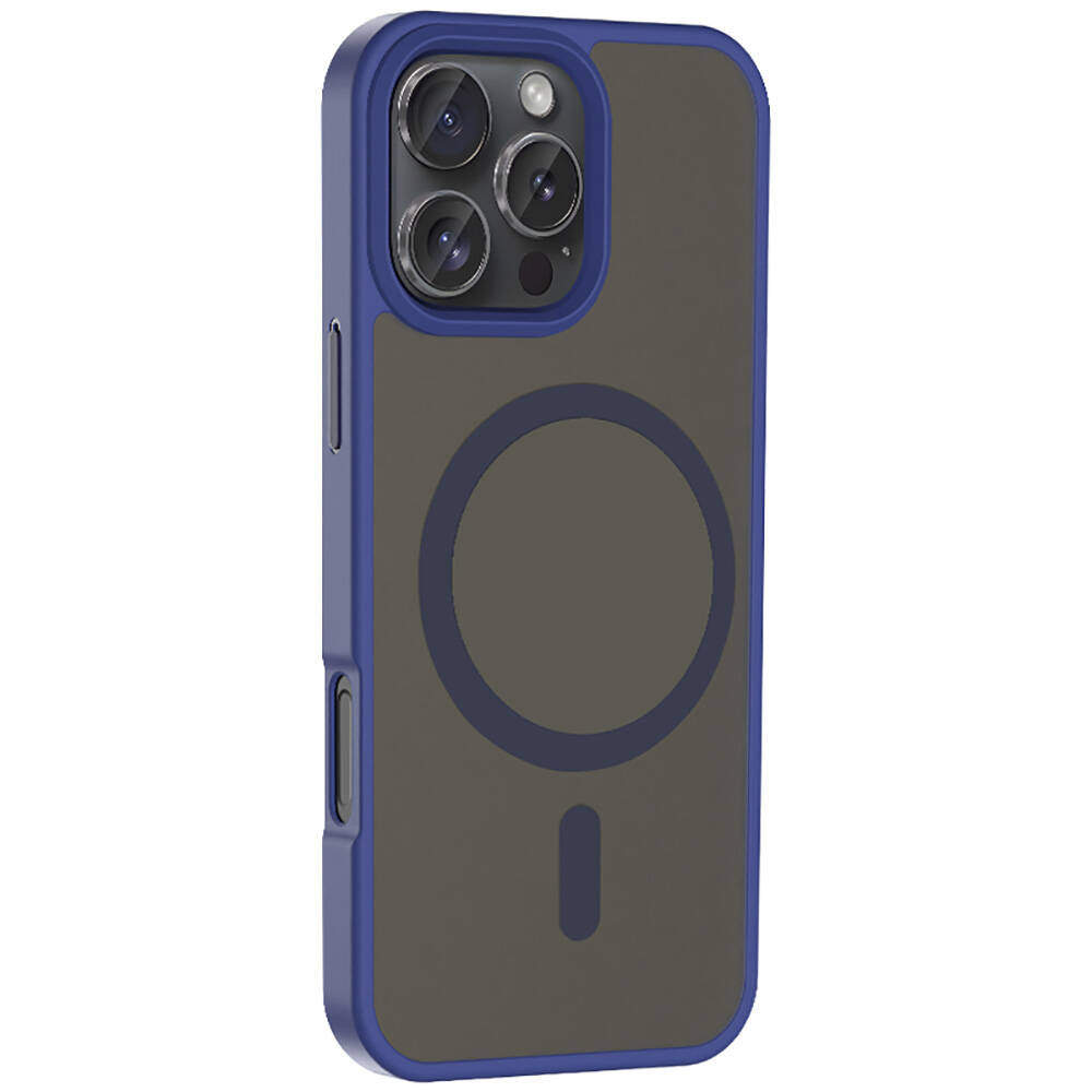 Apple iPhone 16 Pro Max Kılıf M-safe Şarj Özellikli Mat Arka Yüzey Zore Sio Kapak Gri