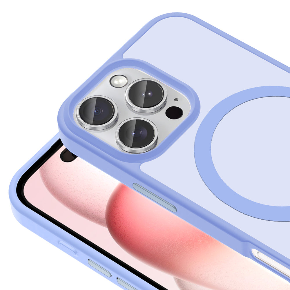 Apple iPhone 16 Pro Max Kılıf M-safe Şarj Özellikli Mat Arka Yüzey Zore Sio Kapak Lila