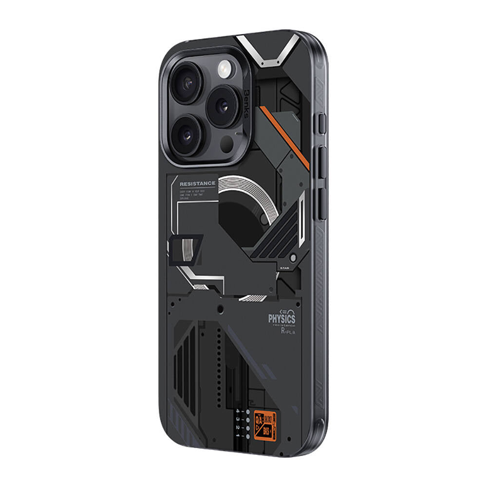 Apple iPhone 16 Pro Max Kılıf MagSafe Şarj Özellikli Mekanik Tasarımlı Benks Perspective Serisi Kapak Siyah