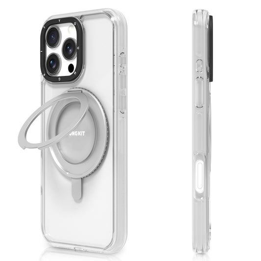 Apple iPhone 16 Pro Max Kılıf Magsafe Şarj Özellikli Parmak Ring Standlı Youngkit Pivot Serisi Kapak Şeffaf