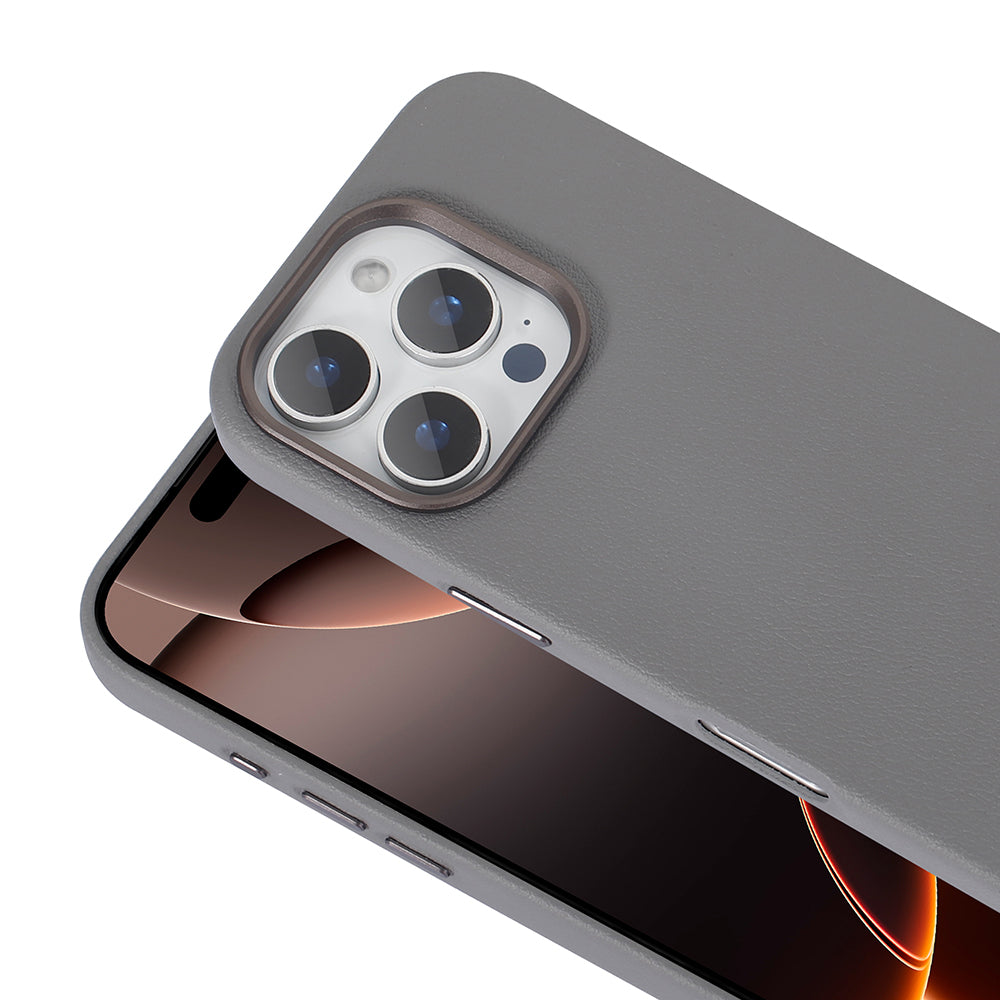 Apple iPhone 16 Pro Max Kılıf M-safe Şarj Özellikli PU Deri Zore Adora Kapak Desert Titanyum