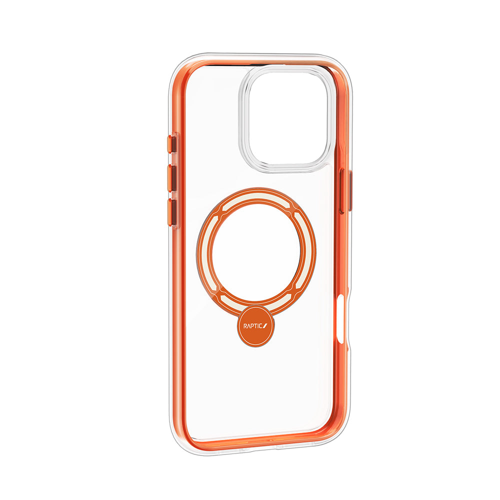 Apple iPhone 16 Pro Max Kılıf Magsafe Şarj Özellikli Raptic AirJoy Serisi 360 Derece Dönebilen Standlı Kapak Siyah-Gri