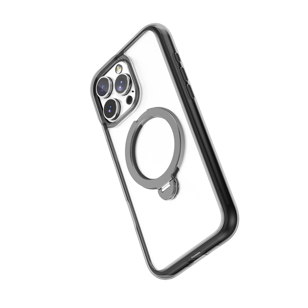 Apple iPhone 16 Pro Max Kılıf Magsafe Şarj Özellikli Raptic AirJoy Serisi 360 Derece Dönebilen Standlı Kapak Turuncu