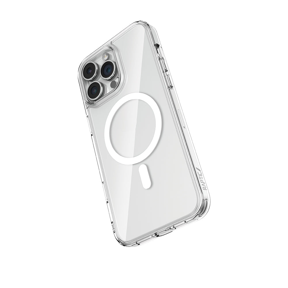 Apple iPhone 16 Pro Max Kılıf Magsafe Şarj Özellikli Raptic Crystal MagSafe Serisi Şeffaf Kapak Şeffaf