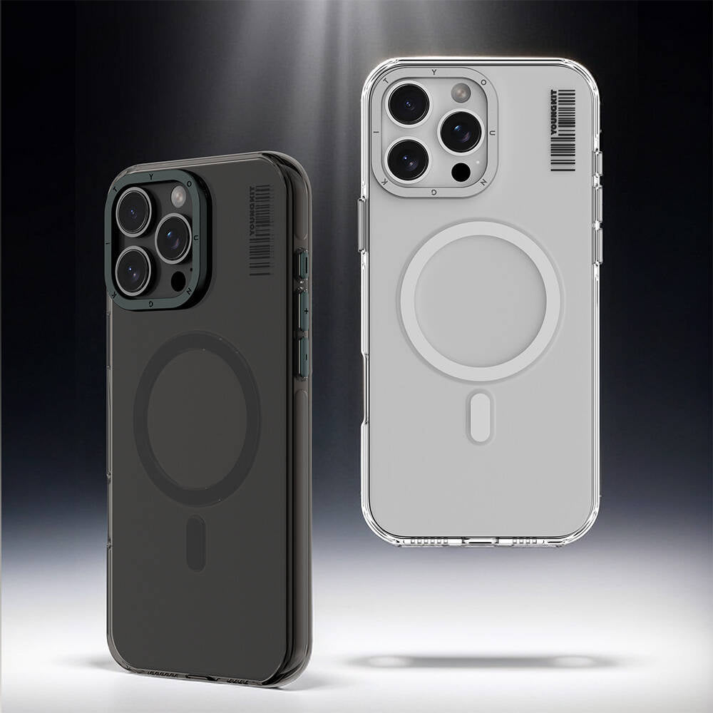 Apple iPhone 16 Pro Max Kılıf Magsafe Şarj Özellikli Şeffaf Youngkit Crystal Shield Serisi Kapak Şeffaf