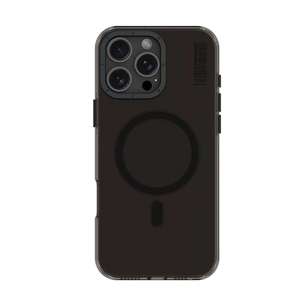 Apple iPhone 16 Pro Max Kılıf Magsafe Şarj Özellikli Şeffaf Youngkit Crystal Shield Serisi Kapak Siyah