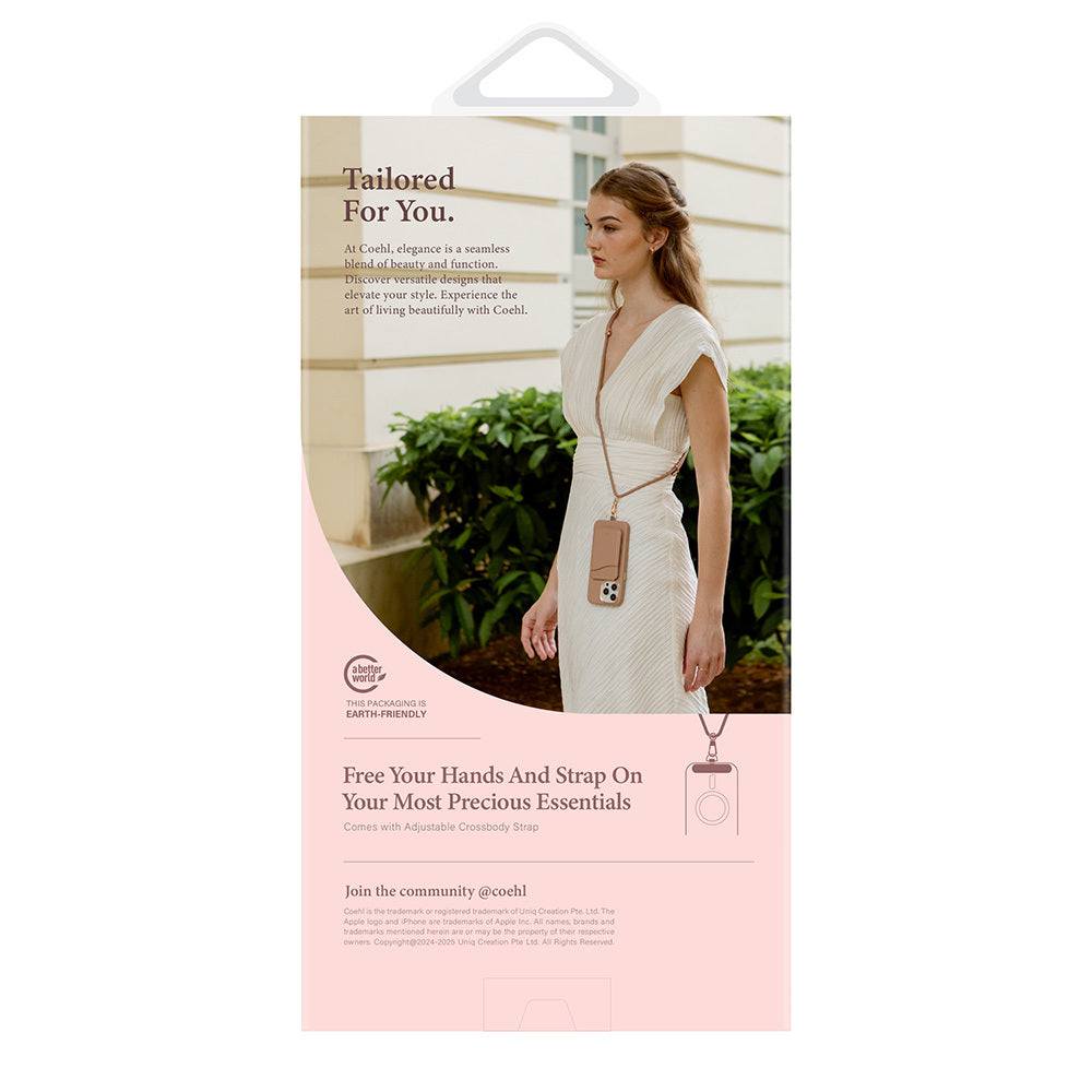 Apple iPhone 16 Pro Max Kılıf Magsafe Şarj Özellikli Soft Arka Yüzey Askı İpli Coehl Creme Kapak Gri