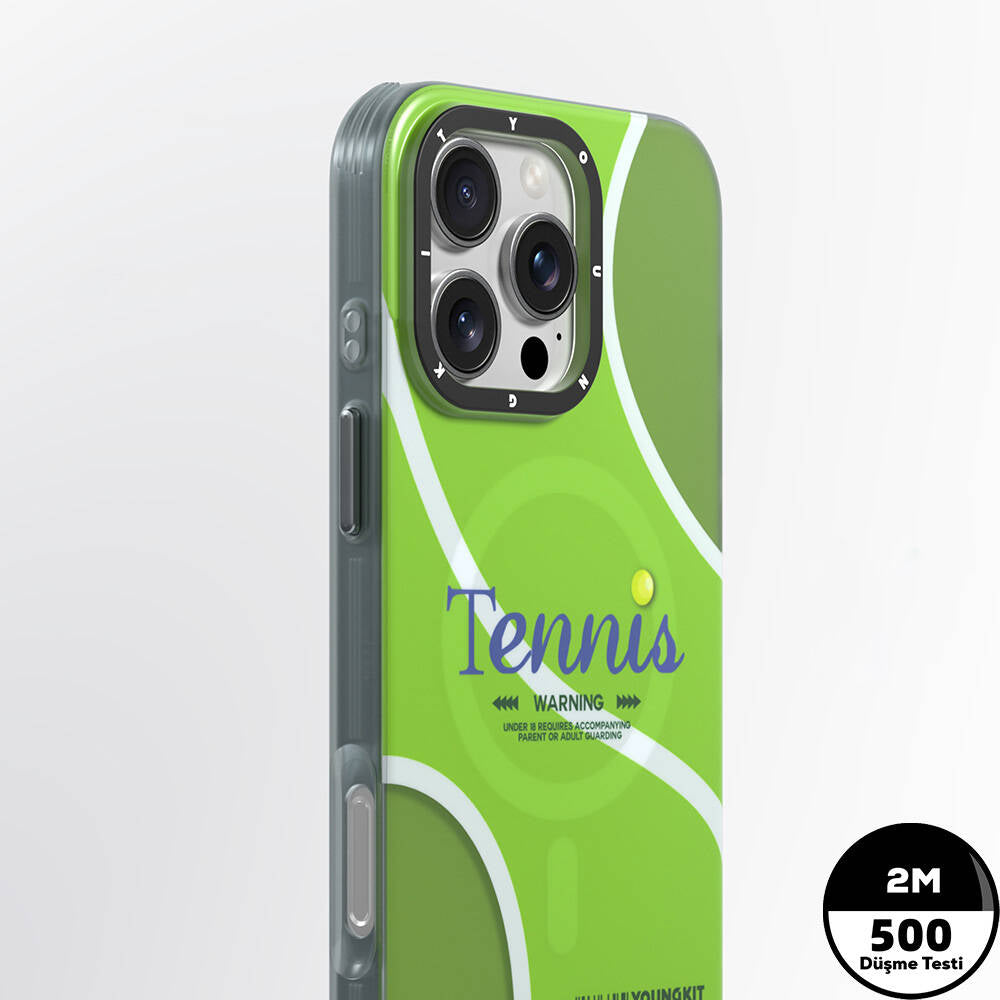 Apple iPhone 16 Pro Max Kılıf Magsafe Şarj Özellikli Spor Tasarımlı Youngkit Dynamic Serisi Kapak Yeşil