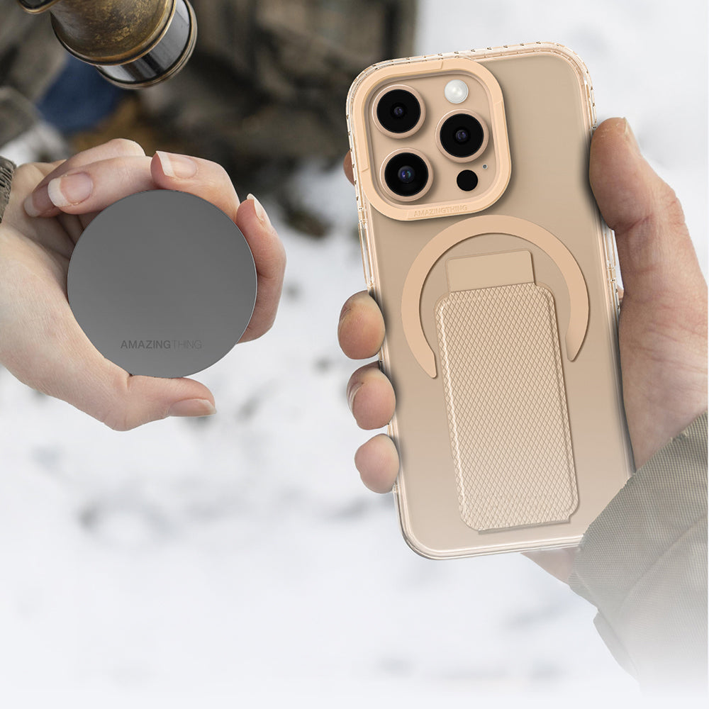 Apple iPhone 16 Pro Max Kılıf Magsafe Şarj Özellikli Standlı Amazingthing Titan Pro Plus Kapak Siyah