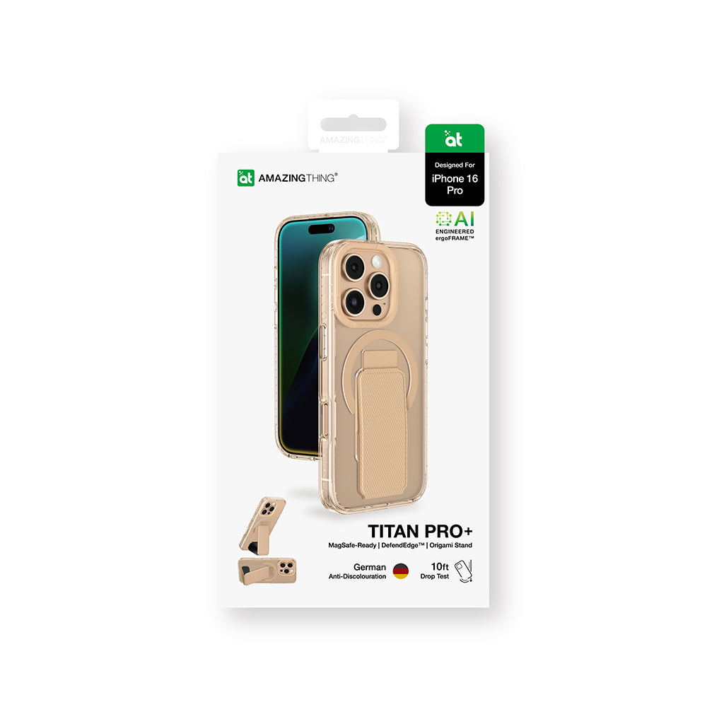 Apple iPhone 16 Pro Max Kılıf Magsafe Şarj Özellikli Standlı Amazingthing Titan Pro Plus Kapak Siyah