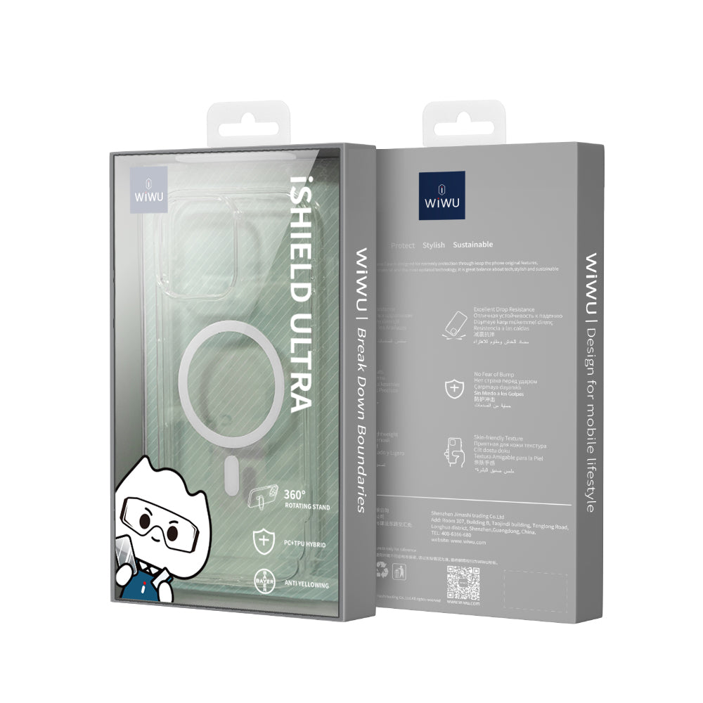 Apple iPhone 16 Pro Max Kılıf Magsafe Şarj Özellikli Wiwu YXK-207 Invisible Pro Sert PC Kapak Şeffaf